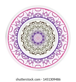 Mandala Ornament. Vector Illustration. For Wedding, Bridal, Valentine's Day, Greeting Card Invitation. Oriental Pattern. Indian, Moroccan, Mystic, Ottoman Motifs. Anti-Stress Therapy Pattern.