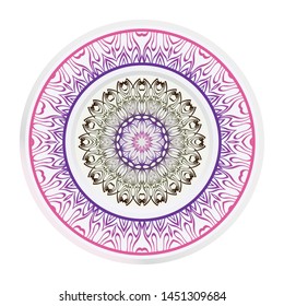 Mandala Ornament. Vector Illustration. For Wedding, Bridal, Valentine's Day, Greeting Card Invitation. Oriental Pattern. Indian, Moroccan, Mystic, Ottoman Motifs. Anti-Stress Therapy Pattern.