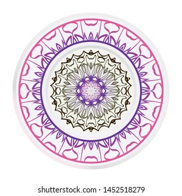 Mandala Ornament. Vector Illustration. For Wedding, Bridal, Valentine's Day, Greeting Card Invitation. Oriental Pattern. Indian, Moroccan, Mystic, Ottoman Motifs. Anti-Stress Therapy Pattern.