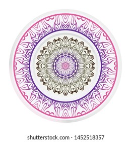 Mandala Ornament. Vector Illustration. For Wedding, Bridal, Valentine's Day, Greeting Card Invitation. Oriental Pattern. Indian, Moroccan, Mystic, Ottoman Motifs. Anti-Stress Therapy Pattern.