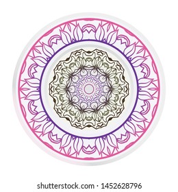 Mandala Ornament. Vector Illustration. For Wedding, Bridal, Valentine's Day, Greeting Card Invitation. Oriental Pattern. Indian, Moroccan, Mystic, Ottoman Motifs. Anti-Stress Therapy Pattern.