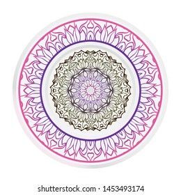 Mandala Ornament. Vector Illustration. For Wedding, Bridal, Valentine's Day, Greeting Card Invitation. Oriental Pattern. Indian, Moroccan, Mystic, Ottoman Motifs. Anti-Stress Therapy Pattern.