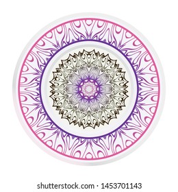 Mandala Ornament. Vector Illustration. For Wedding, Bridal, Valentine's Day, Greeting Card Invitation. Oriental Pattern. Indian, Moroccan, Mystic, Ottoman Motifs. Anti-Stress Therapy Pattern.