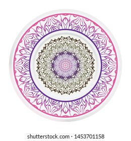 Mandala Ornament. Vector Illustration. For Wedding, Bridal, Valentine's Day, Greeting Card Invitation. Oriental Pattern. Indian, Moroccan, Mystic, Ottoman Motifs. Anti-Stress Therapy Pattern.