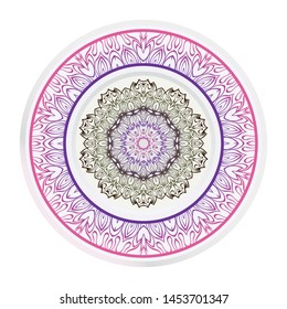 Mandala Ornament. Vector Illustration. For Wedding, Bridal, Valentine's Day, Greeting Card Invitation. Oriental Pattern. Indian, Moroccan, Mystic, Ottoman Motifs. Anti-Stress Therapy Pattern.