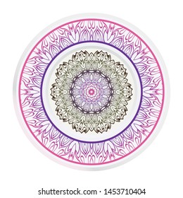 Mandala Ornament. Vector Illustration. For Wedding, Bridal, Valentine's Day, Greeting Card Invitation. Oriental Pattern. Indian, Moroccan, Mystic, Ottoman Motifs. Anti-Stress Therapy Pattern.