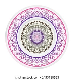 Mandala Ornament. Vector Illustration. For Wedding, Bridal, Valentine's Day, Greeting Card Invitation. Oriental Pattern. Indian, Moroccan, Mystic, Ottoman Motifs. Anti-Stress Therapy Pattern.