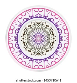 Mandala Ornament. Vector Illustration. For Wedding, Bridal, Valentine's Day, Greeting Card Invitation. Oriental Pattern. Indian, Moroccan, Mystic, Ottoman Motifs. Anti-Stress Therapy Pattern.