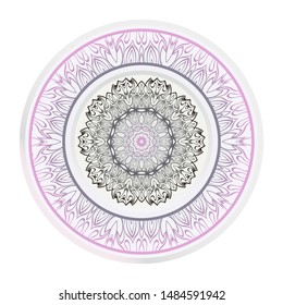 Mandala Ornament. Vector Illustration. For Wedding, Bridal, Valentine's Day, Greeting Card Invitation. Oriental Pattern. Indian, Moroccan, Mystic, Ottoman Motifs. Anti-Stress Therapy Pattern.