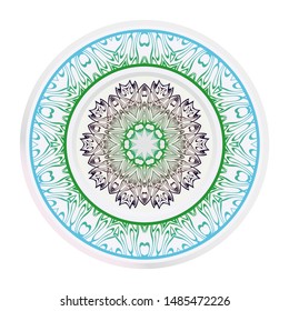 Mandala Ornament. Vector Illustration. For Wedding, Bridal, Valentine's Day, Greeting Card Invitation. Oriental Pattern. Indian, Moroccan, Mystic, Ottoman Motifs. Anti-Stress Therapy Pattern.