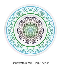 Mandala Ornament. Vector Illustration. For Wedding, Bridal, Valentine's Day, Greeting Card Invitation. Oriental Pattern. Indian, Moroccan, Mystic, Ottoman Motifs. Anti-Stress Therapy Pattern.