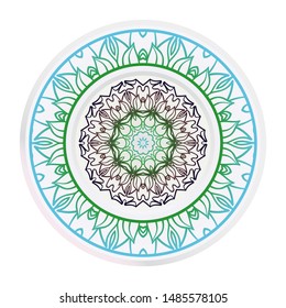 Mandala Ornament. Vector Illustration. For Wedding, Bridal, Valentine's Day, Greeting Card Invitation. Oriental Pattern. Indian, Moroccan, Mystic, Ottoman Motifs. Anti-Stress Therapy Pattern.