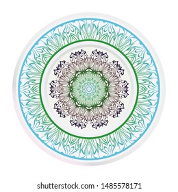 Mandala Ornament. Vector Illustration. For Wedding, Bridal, Valentine's Day, Greeting Card Invitation. Oriental Pattern. Indian, Moroccan, Mystic, Ottoman Motifs. Anti-Stress Therapy Pattern.