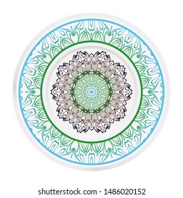 Mandala Ornament. Vector Illustration. For Wedding, Bridal, Valentine's Day, Greeting Card Invitation. Oriental Pattern. Indian, Moroccan, Mystic, Ottoman Motifs. Anti-Stress Therapy Pattern.