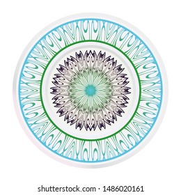 Mandala Ornament. Vector Illustration. For Wedding, Bridal, Valentine's Day, Greeting Card Invitation. Oriental Pattern. Indian, Moroccan, Mystic, Ottoman Motifs. Anti-Stress Therapy Pattern.