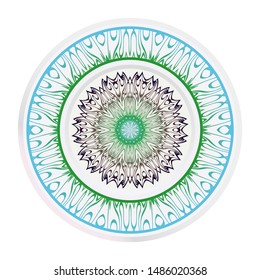 Mandala Ornament. Vector Illustration. For Wedding, Bridal, Valentine's Day, Greeting Card Invitation. Oriental Pattern. Indian, Moroccan, Mystic, Ottoman Motifs. Anti-Stress Therapy Pattern.