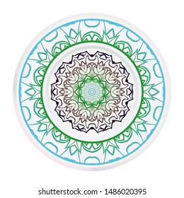 Mandala Ornament. Vector Illustration. For Wedding, Bridal, Valentine's Day, Greeting Card Invitation. Oriental Pattern. Indian, Moroccan, Mystic, Ottoman Motifs. Anti-Stress Therapy Pattern.