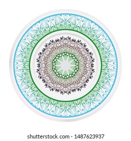 Mandala Ornament. Vector Illustration. For Wedding, Bridal, Valentine's Day, Greeting Card Invitation. Oriental Pattern. Indian, Moroccan, Mystic, Ottoman Motifs. Anti-Stress Therapy Pattern.