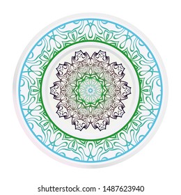 Mandala Ornament. Vector Illustration. For Wedding, Bridal, Valentine's Day, Greeting Card Invitation. Oriental Pattern. Indian, Moroccan, Mystic, Ottoman Motifs. Anti-Stress Therapy Pattern.