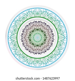 Mandala Ornament. Vector Illustration. For Wedding, Bridal, Valentine's Day, Greeting Card Invitation. Oriental Pattern. Indian, Moroccan, Mystic, Ottoman Motifs. Anti-Stress Therapy Pattern.