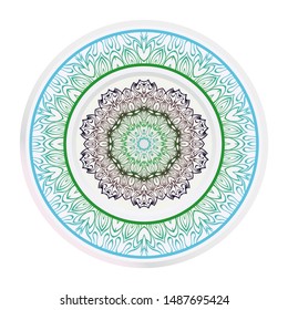 Mandala Ornament. Vector Illustration. For Wedding, Bridal, Valentine's Day, Greeting Card Invitation. Oriental Pattern. Indian, Moroccan, Mystic, Ottoman Motifs. Anti-Stress Therapy Pattern.