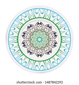 Mandala Ornament. Vector Illustration. For Wedding, Bridal, Valentine's Day, Greeting Card Invitation. Oriental Pattern. Indian, Moroccan, Mystic, Ottoman Motifs. Anti-Stress Therapy Pattern.