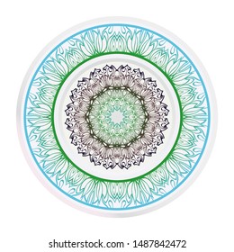 Mandala Ornament. Vector Illustration. For Wedding, Bridal, Valentine's Day, Greeting Card Invitation. Oriental Pattern. Indian, Moroccan, Mystic, Ottoman Motifs. Anti-Stress Therapy Pattern.