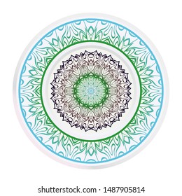 Mandala Ornament. Vector Illustration. For Wedding, Bridal, Valentine's Day, Greeting Card Invitation. Oriental Pattern. Indian, Moroccan, Mystic, Ottoman Motifs. Anti-Stress Therapy Pattern.