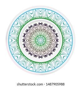 Mandala Ornament. Vector Illustration. For Wedding, Bridal, Valentine's Day, Greeting Card Invitation. Oriental Pattern. Indian, Moroccan, Mystic, Ottoman Motifs. Anti-Stress Therapy Pattern.