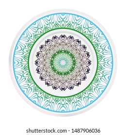 Mandala Ornament. Vector Illustration. For Wedding, Bridal, Valentine's Day, Greeting Card Invitation. Oriental Pattern. Indian, Moroccan, Mystic, Ottoman Motifs. Anti-Stress Therapy Pattern.