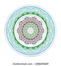 Mandala Ornament. Vector Illustration. For Wedding, Bridal, Valentine's Day, Greeting Card Invitation. Oriental Pattern. Indian, Moroccan, Mystic, Ottoman Motifs. Anti-Stress Therapy Pattern.