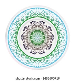 Mandala Ornament. Vector Illustration. For Wedding, Bridal, Valentine's Day, Greeting Card Invitation. Oriental Pattern. Indian, Moroccan, Mystic, Ottoman Motifs. Anti-Stress Therapy Pattern.