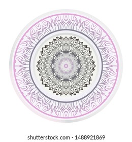 Mandala Ornament. Vector Illustration. For Wedding, Bridal, Valentine's Day, Greeting Card Invitation. Oriental Pattern. Indian, Moroccan, Mystic, Ottoman Motifs. Anti-Stress Therapy Pattern.