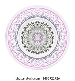 Mandala Ornament. Vector Illustration. For Wedding, Bridal, Valentine's Day, Greeting Card Invitation. Oriental Pattern. Indian, Moroccan, Mystic, Ottoman Motifs. Anti-Stress Therapy Pattern.