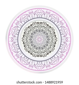 Mandala Ornament. Vector Illustration. For Wedding, Bridal, Valentine's Day, Greeting Card Invitation. Oriental Pattern. Indian, Moroccan, Mystic, Ottoman Motifs. Anti-Stress Therapy Pattern.