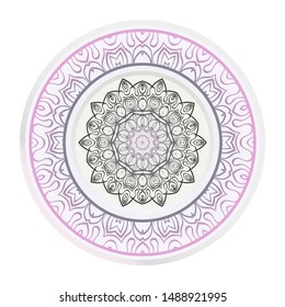 Mandala Ornament. Vector Illustration. For Wedding, Bridal, Valentine's Day, Greeting Card Invitation. Oriental Pattern. Indian, Moroccan, Mystic, Ottoman Motifs. Anti-Stress Therapy Pattern.