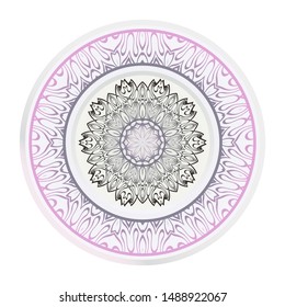 Mandala Ornament. Vector Illustration. For Wedding, Bridal, Valentine's Day, Greeting Card Invitation. Oriental Pattern. Indian, Moroccan, Mystic, Ottoman Motifs. Anti-Stress Therapy Pattern.