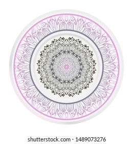 Mandala Ornament. Vector Illustration. For Wedding, Bridal, Valentine's Day, Greeting Card Invitation. Oriental Pattern. Indian, Moroccan, Mystic, Ottoman Motifs. Anti-Stress Therapy Pattern.