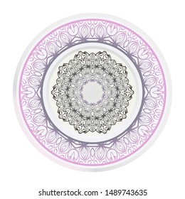 Mandala Ornament. Vector Illustration. For Wedding, Bridal, Valentine's Day, Greeting Card Invitation. Oriental Pattern. Indian, Moroccan, Mystic, Ottoman Motifs. Anti-Stress Therapy Pattern.