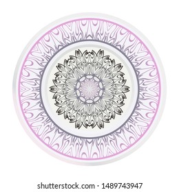 Mandala Ornament. Vector Illustration. For Wedding, Bridal, Valentine's Day, Greeting Card Invitation. Oriental Pattern. Indian, Moroccan, Mystic, Ottoman Motifs. Anti-Stress Therapy Pattern.