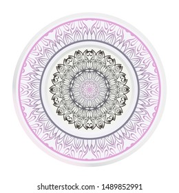 Mandala Ornament. Vector Illustration. For Wedding, Bridal, Valentine's Day, Greeting Card Invitation. Oriental Pattern. Indian, Moroccan, Mystic, Ottoman Motifs. Anti-Stress Therapy Pattern.