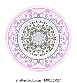 Mandala Ornament. Vector Illustration. For Wedding, Bridal, Valentine's Day, Greeting Card Invitation. Oriental Pattern. Indian, Moroccan, Mystic, Ottoman Motifs. Anti-Stress Therapy Pattern.