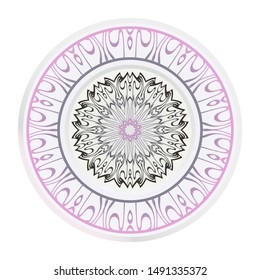 Mandala Ornament. Vector Illustration. For Wedding, Bridal, Valentine's Day, Greeting Card Invitation. Oriental Pattern. Indian, Moroccan, Mystic, Ottoman Motifs. Anti-Stress Therapy Pattern.