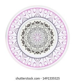 Mandala Ornament. Vector Illustration. For Wedding, Bridal, Valentine's Day, Greeting Card Invitation. Oriental Pattern. Indian, Moroccan, Mystic, Ottoman Motifs. Anti-Stress Therapy Pattern.