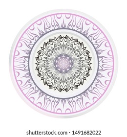 Mandala Ornament. Vector Illustration. For Wedding, Bridal, Valentine's Day, Greeting Card Invitation. Oriental Pattern. Indian, Moroccan, Mystic, Ottoman Motifs. Anti-Stress Therapy Pattern.