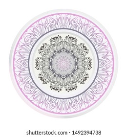 Mandala Ornament. Vector Illustration. For Wedding, Bridal, Valentine's Day, Greeting Card Invitation. Oriental Pattern. Indian, Moroccan, Mystic, Ottoman Motifs. Anti-Stress Therapy Pattern.