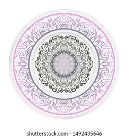 Mandala Ornament. Vector Illustration. For Wedding, Bridal, Valentine's Day, Greeting Card Invitation. Oriental Pattern. Indian, Moroccan, Mystic, Ottoman Motifs. Anti-Stress Therapy Pattern.