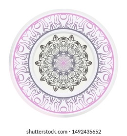 Mandala Ornament. Vector Illustration. For Wedding, Bridal, Valentine's Day, Greeting Card Invitation. Oriental Pattern. Indian, Moroccan, Mystic, Ottoman Motifs. Anti-Stress Therapy Pattern.