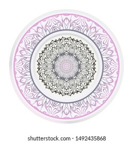 Mandala Ornament. Vector Illustration. For Wedding, Bridal, Valentine's Day, Greeting Card Invitation. Oriental Pattern. Indian, Moroccan, Mystic, Ottoman Motifs. Anti-Stress Therapy Pattern.