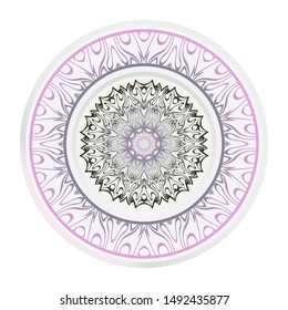 Mandala Ornament. Vector Illustration. For Wedding, Bridal, Valentine's Day, Greeting Card Invitation. Oriental Pattern. Indian, Moroccan, Mystic, Ottoman Motifs. Anti-Stress Therapy Pattern.